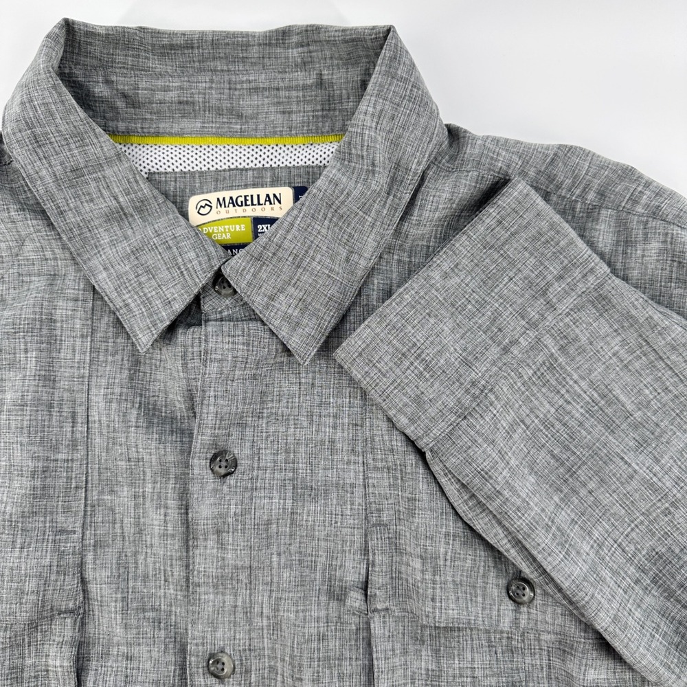 Magellan Outdoors Adventure Gear Angler Long Sleeve Shirt 2XL GrayVented/Wicking